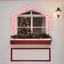 Berkfield Home Christmas Garland with LED Lights 10 m Pink