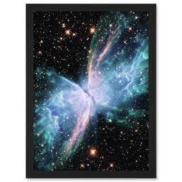 Artery8 Wall Art Print Hubble Space Astronomy NGC 6302 The Butterfly Nebula Luminous Blue Bipolar Planetary Galaxy Wings Of Gas Art Framed - Size: A4 - thumbnail 1