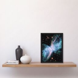 Artery8 Wall Art Print Hubble Space Astronomy NGC 6302 The Butterfly Nebula Luminous Blue Bipolar Planetary Galaxy Wings Of Gas Art Framed - Size: A4 - thumbnail 2