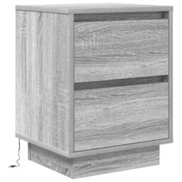 Berkfield Home Bedside Cabinets with LED Lights¬†2 pcs Grey Sonoma 38x34x50 cm - Size: 38 x 34 x 50 cm - thumbnail 7