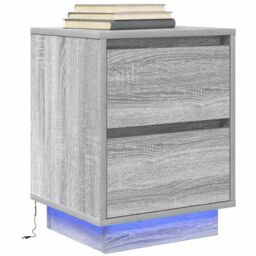 Berkfield Home Bedside Cabinets with LED Lights¬†2 pcs Grey Sonoma 38x34x50 cm - Size: 38 x 34 x 50 cm - thumbnail 6