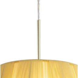 Netlighting Siena Pendant Round E27 Brass Amber Cream Shade & Crystal in Yellow - thumbnail 4