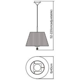Netlighting Siena Pendant Round E27 Brass Amber Cream Shade & Crystal in Yellow - thumbnail 6