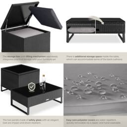 tectake Garden Furniture Set Ostuni in Black - Size: 4 Person - thumbnail 5