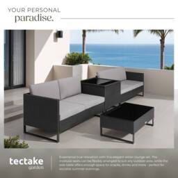 tectake Garden Furniture Set Ostuni in Black - Size: 4 Person - thumbnail 4
