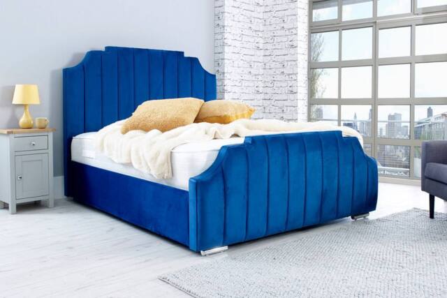 PARADISE BEDS LTD Grand Storage Ottoman Bed Set _Luxury Storage & Modern Design in Blue - Size: Double - image 1
