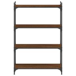 Berkfield Home Bookcase 4-Tier Brown Oak 80x30x120 cm Engineered Wood - Size: 80 x 30 x 120 cm - thumbnail 4