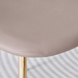 FurnitureboxUK 2x Corona Gold Leg Faux Leather Dining Chair in Beige - thumbnail 7