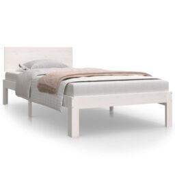 Berkfield Home Bed Frame White Solid Wood Pine 90x200 cm - thumbnail 2
