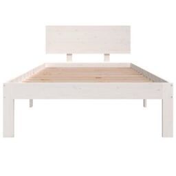 Berkfield Home Bed Frame White Solid Wood Pine 90x200 cm - thumbnail 4