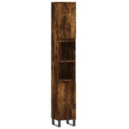 Berkfield Home 3 Piece Bathroom Furniture Set Smoked Oak Engineered Wood in Brown - thumbnail 5