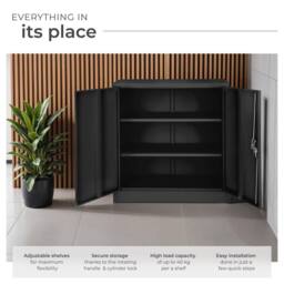 tectake Filing Cabinet in Black - Size: 1 Pack - thumbnail 3