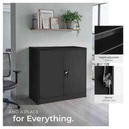 tectake Filing Cabinet in Black - Size: 1 Pack - thumbnail 4