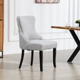 Artemis Home Rodello Fabric Dining Chairs - Set of 2 in Light Grey - Size: 2 Pack - thumbnail 2