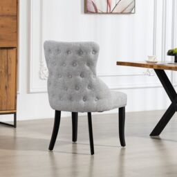 Artemis Home Rodello Fabric Dining Chairs - Set of 2 in Light Grey - Size: 2 Pack - thumbnail 4