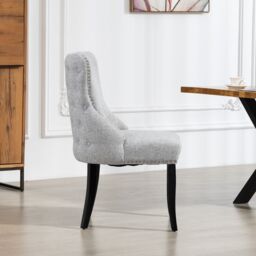 Artemis Home Rodello Fabric Dining Chairs - Set of 2 in Light Grey - Size: 2 Pack - thumbnail 3
