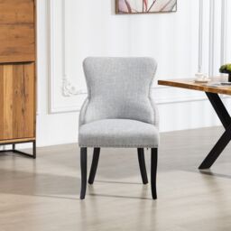 Artemis Home Rodello Fabric Dining Chairs - Set of 2 in Light Grey - Size: 2 Pack - thumbnail 1