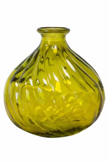 Verano Spanish Ceramics Glass Ola Home Décor Small Round Vase (H) 17cm in Yellow - image 1