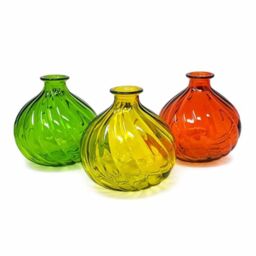 Verano Spanish Ceramics Glass Ola Home Décor Small Round Vase (H) 17cm in Yellow - thumbnail 2