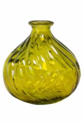 Verano Spanish Ceramics Glass Ola Home Décor Small Round Vase (H) 17cm in Yellow