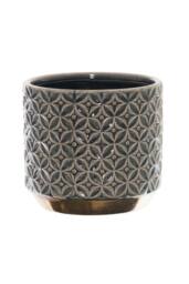 Hill Interiors Seville Collection Lebes Patterned Planter in Bronze