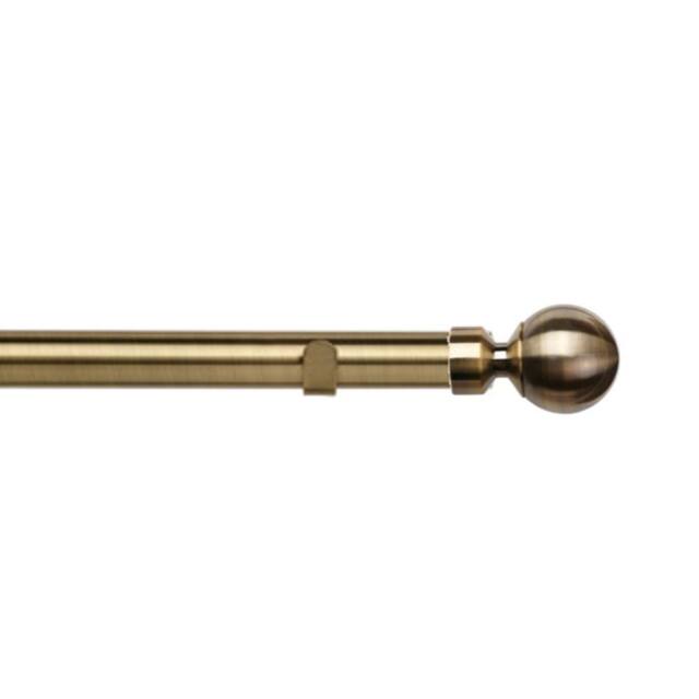 New Edge Blinds 28mm Fixed Length Metal Eyelet Curtain Pole Set - Met Ball Finial in Metallics - Size: 100 cm - image 1