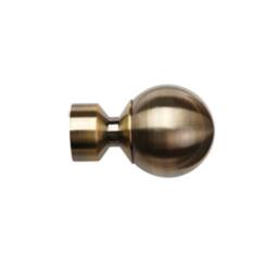 New Edge Blinds 28mm Fixed Length Metal Eyelet Curtain Pole Set - Met Ball Finial in Metallics - Size: 100 cm - thumbnail 2