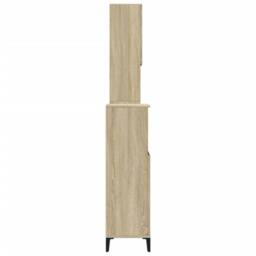 Berkfield Home 3 Piece Bathroom Furniture Set Sonoma Oak Engineered Wood in Light Brown - thumbnail 5