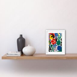 "Artery8 Wall Art Print Botanical Garden Henri Matisse Inspired Acrylic Painting Abstract Bright Shapes Artwork Framed 9X7 Inch - Size: W7"" x H9""" - thumbnail 2