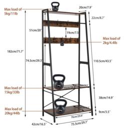 Kelvenix Industrial Clothes Rail Garment Rack Coat Stand in Brown - thumbnail 2