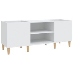 Berkfield Home Record Cabinet White 121x38x48 cm Engineered Wood - Size: 121 x 38 x 48 cm - thumbnail 2