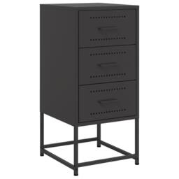 Berkfield Home Bedside Cabinets 2 pcs Black 36x39x78 cm Steel - Size: 36 x 39 x 78 cm - thumbnail 5