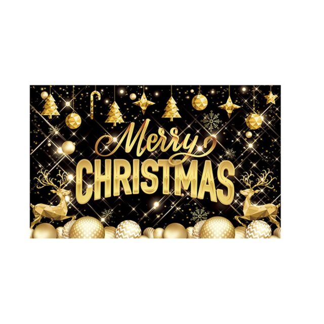 Leaper Christmas Party Cartoon Decorative Backdrop - Style 6 in Black