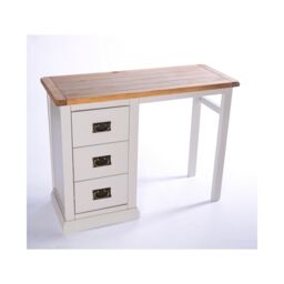 Cabinet Bits Loreo 3 Drawer Desk - Dressing Table Brass Drop Handle in Light Grey - thumbnail 2