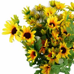 Leaf Pack of 6 x 70cm Artificial Yellow Daisy Flower Spray - Size: 6 x 70 cm - thumbnail 4