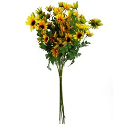 Leaf Pack of 6 x 70cm Artificial Yellow Daisy Flower Spray - Size: 6 x 70 cm - thumbnail 7