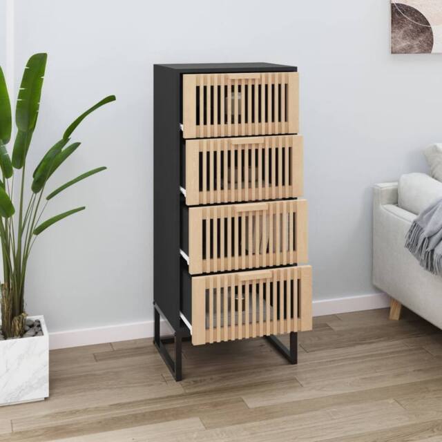 Berkfield Home Highboard Black 40x30x95 cm Engineered Wood - Size: 40 x 30 x 95 cm - image 1