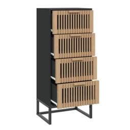 Berkfield Home Highboard Black 40x30x95 cm Engineered Wood - Size: 40 x 30 x 95 cm - thumbnail 6