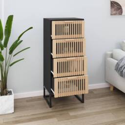 Berkfield Home Highboard Black 40x30x95 cm Engineered Wood - Size: 40 x 30 x 95 cm - thumbnail 1