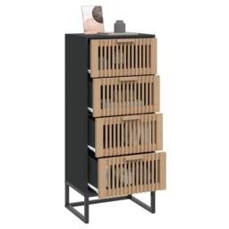 Berkfield Home Highboard Black 40x30x95 cm Engineered Wood - Size: 40 x 30 x 95 cm - thumbnail 3