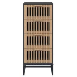 Berkfield Home Highboard Black 40x30x95 cm Engineered Wood - Size: 40 x 30 x 95 cm - thumbnail 4