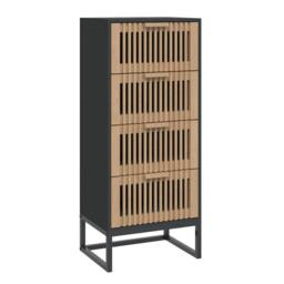 Berkfield Home Highboard Black 40x30x95 cm Engineered Wood - Size: 40 x 30 x 95 cm - thumbnail 2
