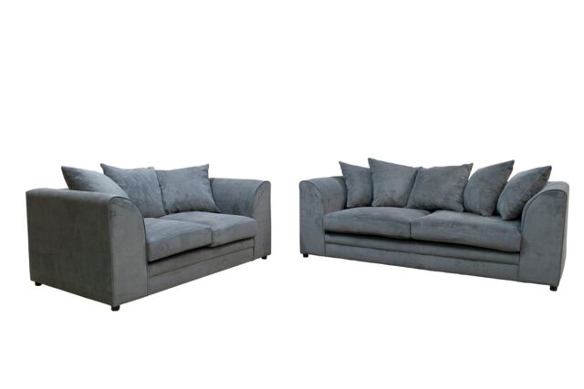 Furniture 786 Casper Fabric 3&2 Seater Sofa Set in Grey - image 1