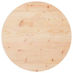 Berkfield Home Table Top Round Ã˜50x3 cm Solid Wood Pine in Brown - Size: 50x3 cm - thumbnail 2