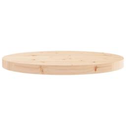 Berkfield Home Table Top Round Ã˜50x3 cm Solid Wood Pine in Brown - Size: 50x3 cm - thumbnail 4