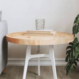 Berkfield Home Table Top Round Ã˜50x3 cm Solid Wood Pine in Brown - Size: 50x3 cm