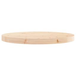 Berkfield Home Table Top Round Ã˜50x3 cm Solid Wood Pine in Brown - Size: 50x3 cm - thumbnail 3