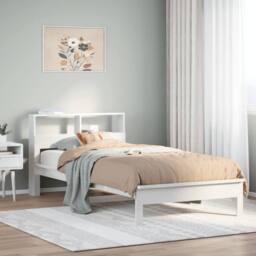Berkfield Home Decorative Bookcase Bed without Mattress White 90x190 cm Single S - thumbnail 2