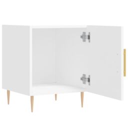 Berkfield Home Bedside Cabinet White 40x40x50 cm Engineered Wood - Size: 40 x 40 x 50 cm - thumbnail 5