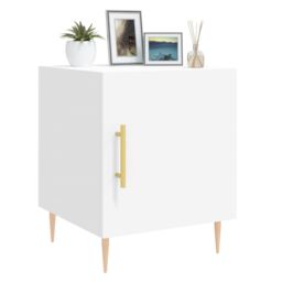 Berkfield Home Bedside Cabinet White 40x40x50 cm Engineered Wood - Size: 40 x 40 x 50 cm - thumbnail 4